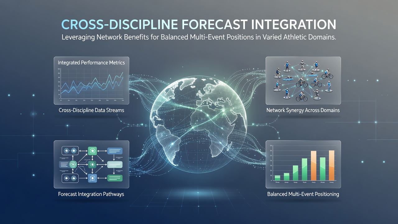Diagram showing integrated forecast models connecting running, swimming, and cycling performance data across athletic networks