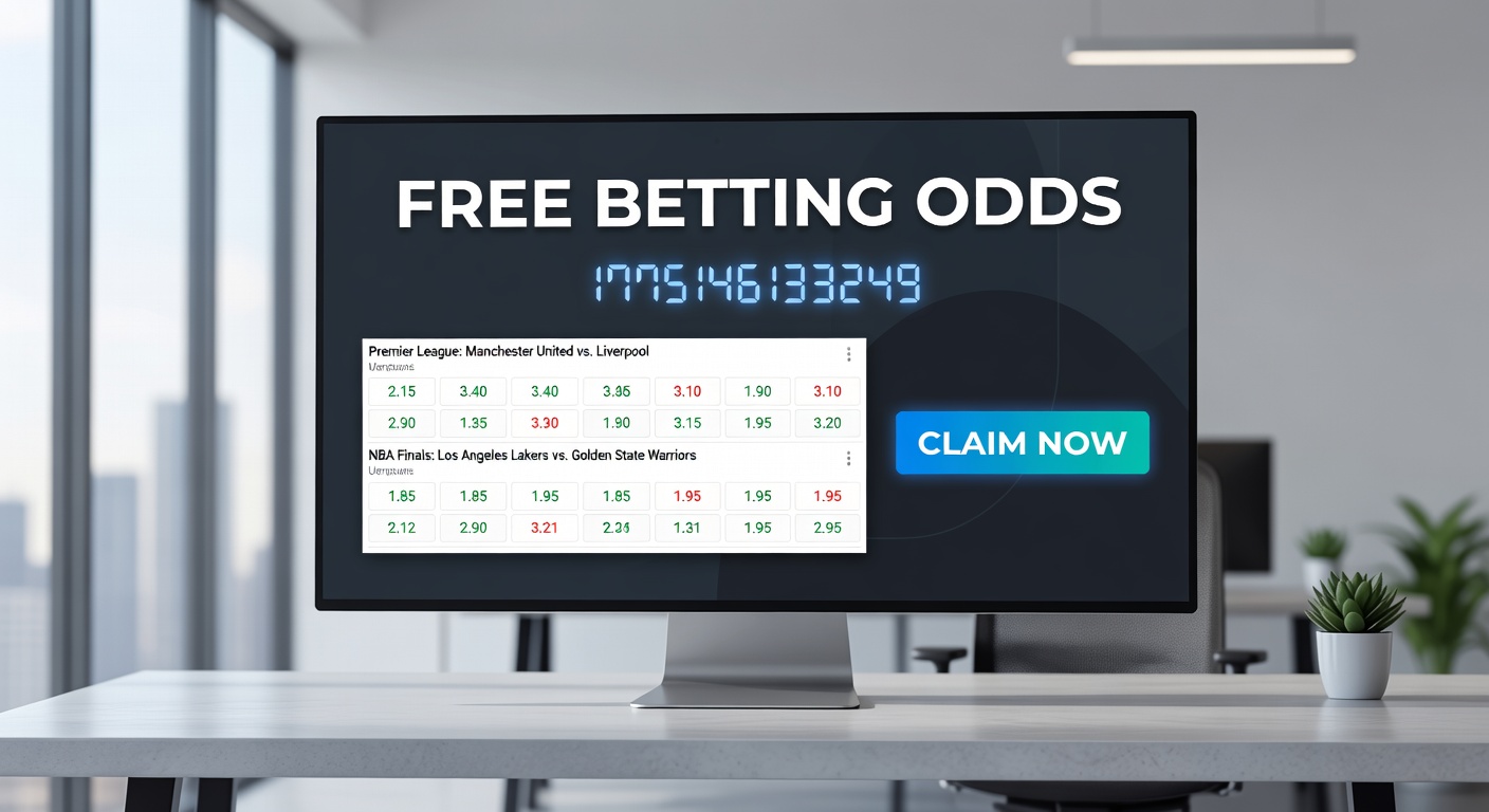 Digital display showing various free betting odds promotions across sportsbooks, highlighting enhanced odds and no-risk offers
