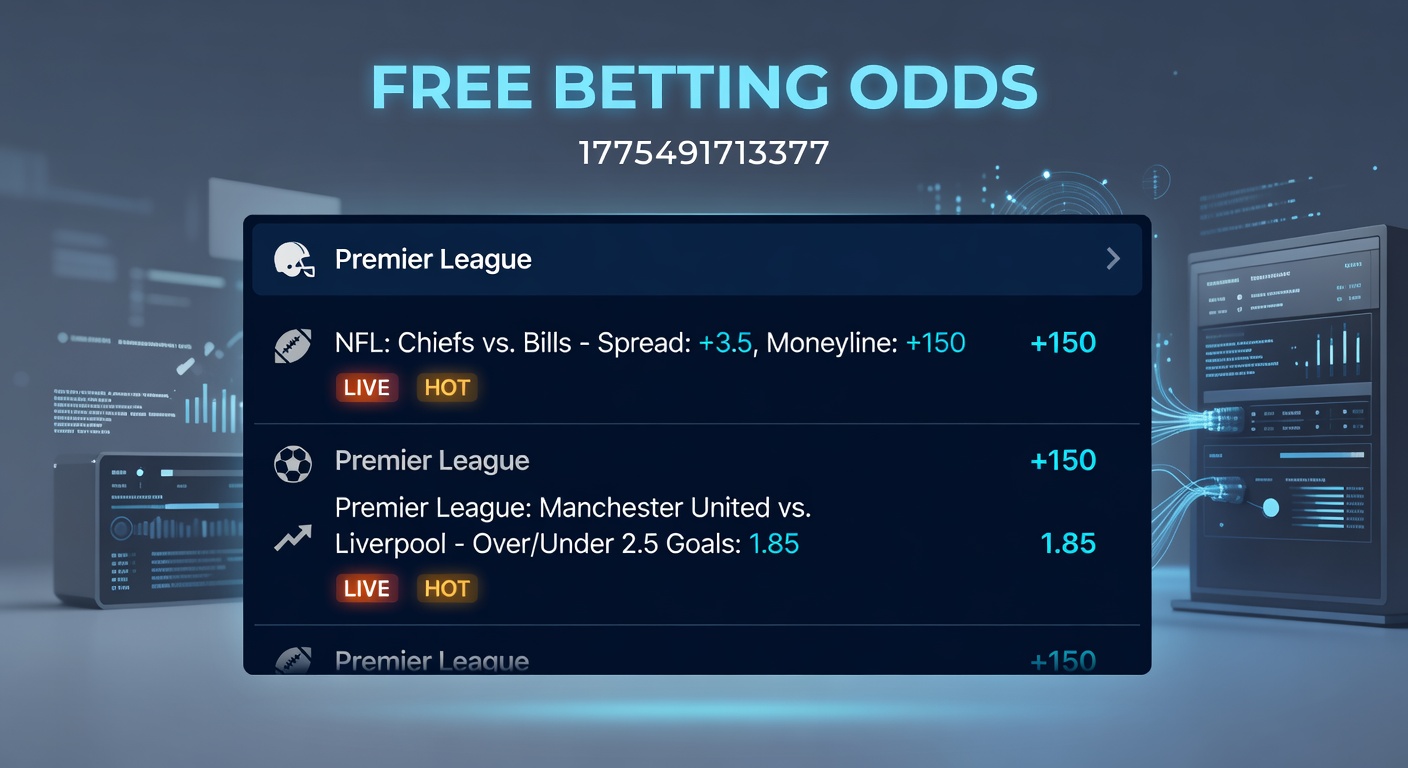 Digital display showing various free betting odds promotions from multiple sportsbooks, highlighting enhanced odds and bonus offers