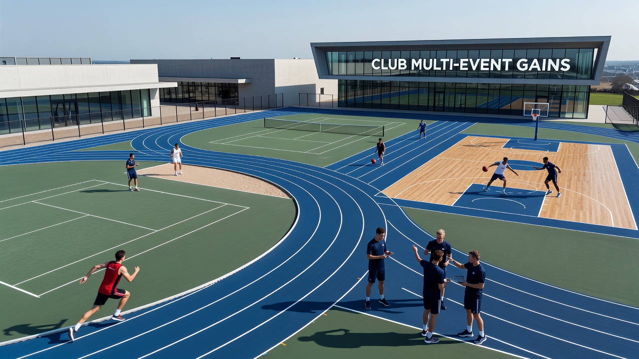 Chart displaying combined track and court performance metrics used by clubs for event planning