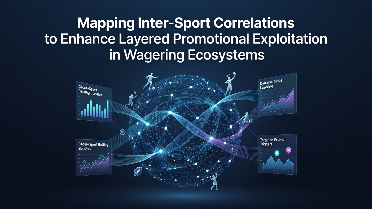 Visual representation of inter-sport data correlations displayed on analytical dashboards used in wagering platforms