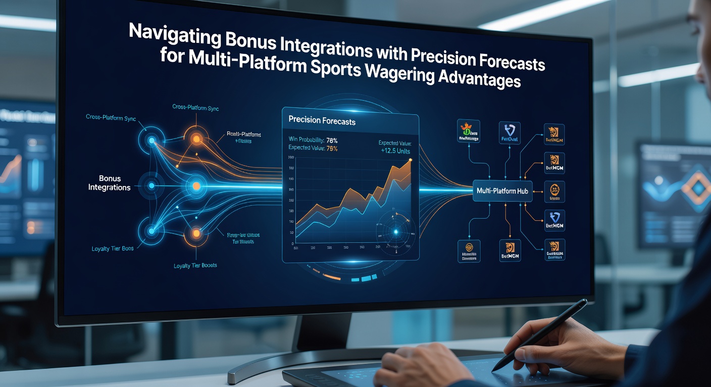 Sports bettor reviewing forecast dashboards on multiple devices while tracking bonus eligibility