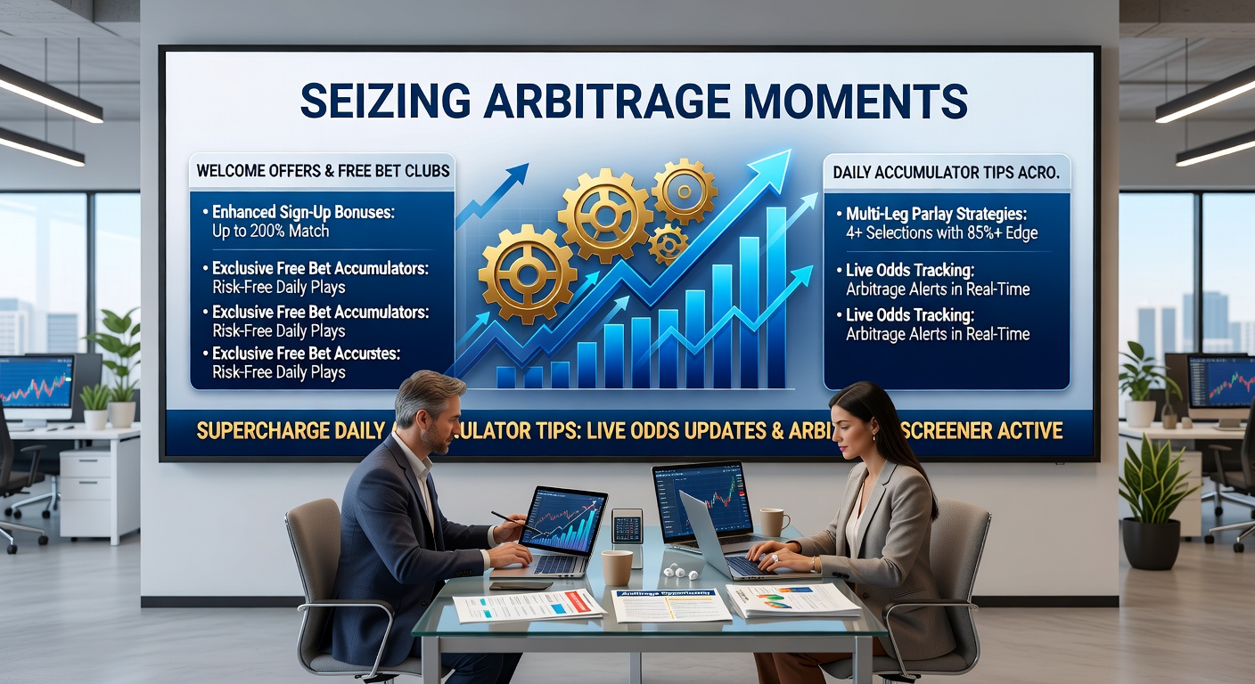 Infographic illustrating a cycle of free bet tokens flowing into accumulator bets across soccer, baseball, and golf with profit arrows looping back