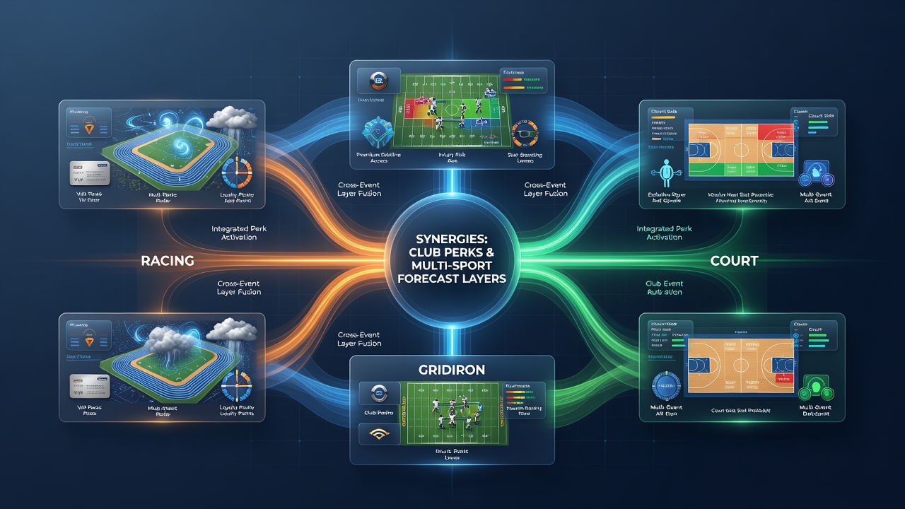 Overview of layered forecast models connecting horse racing, gridiron, and court events with membership perks
